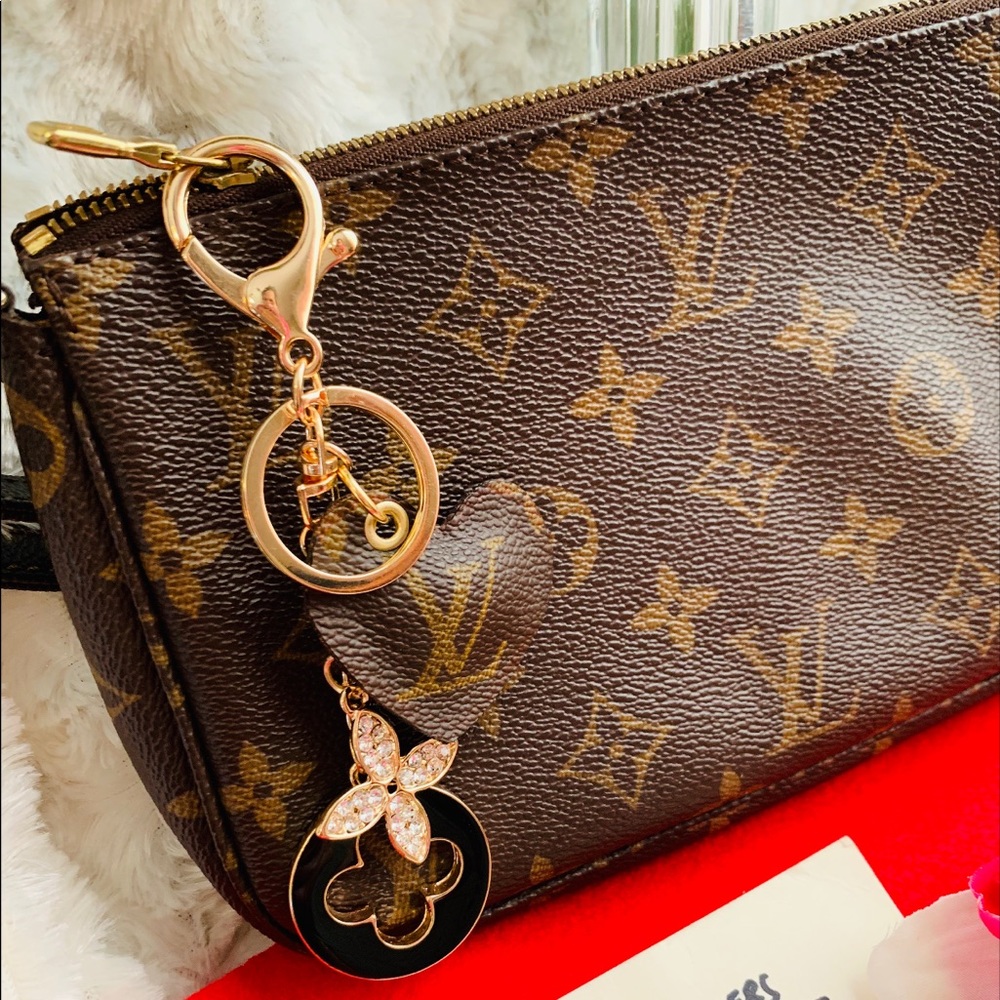 Handmade bag charm made w authentic louis vuitton